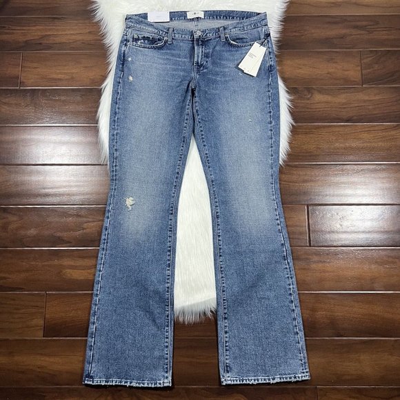 7 For All Mankind Size 31 Embellished Maribel Original Bootcut Denim Jeans - Picture 2 of 12